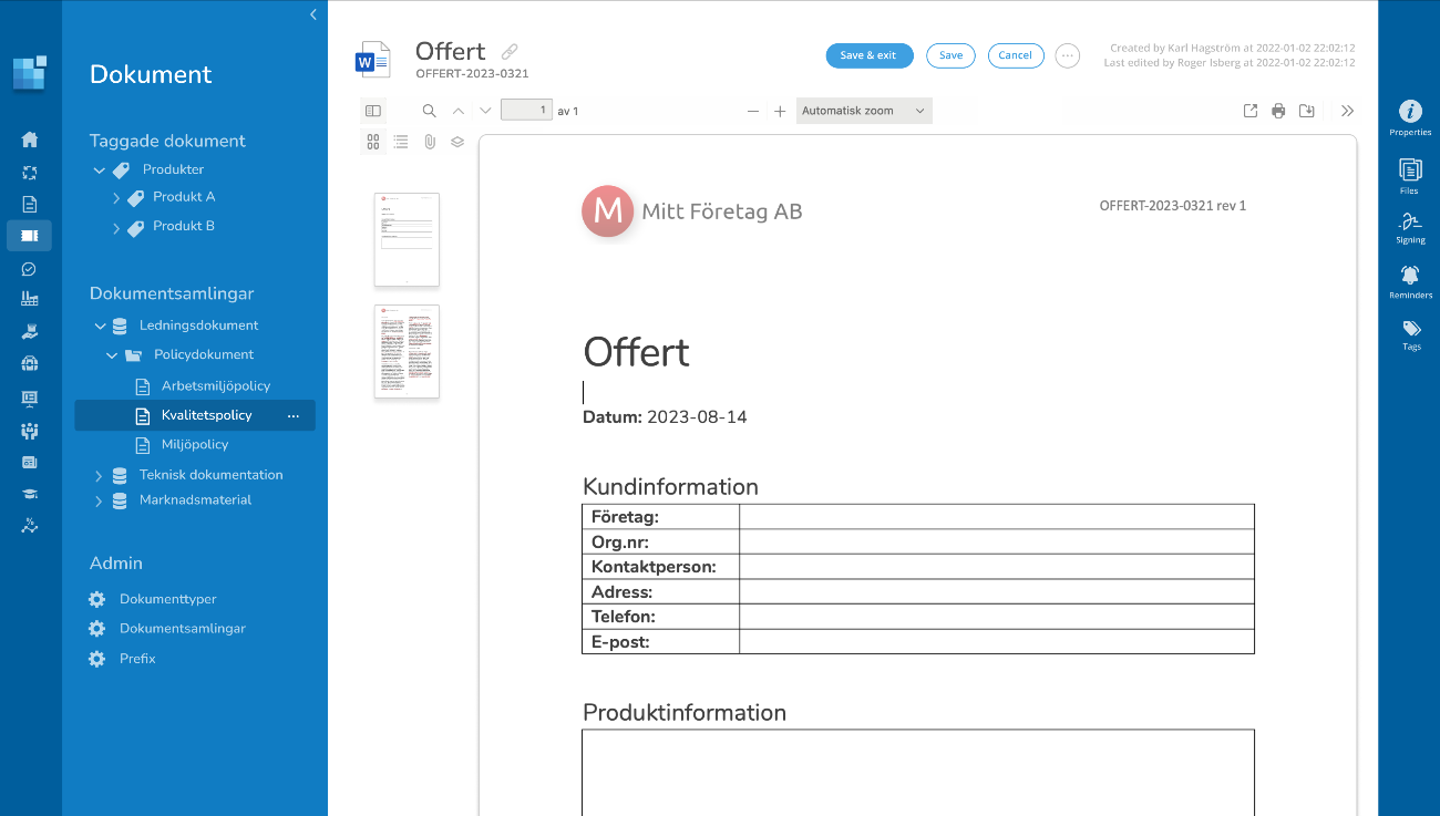 Smidiga funktioner för Microsoft Office